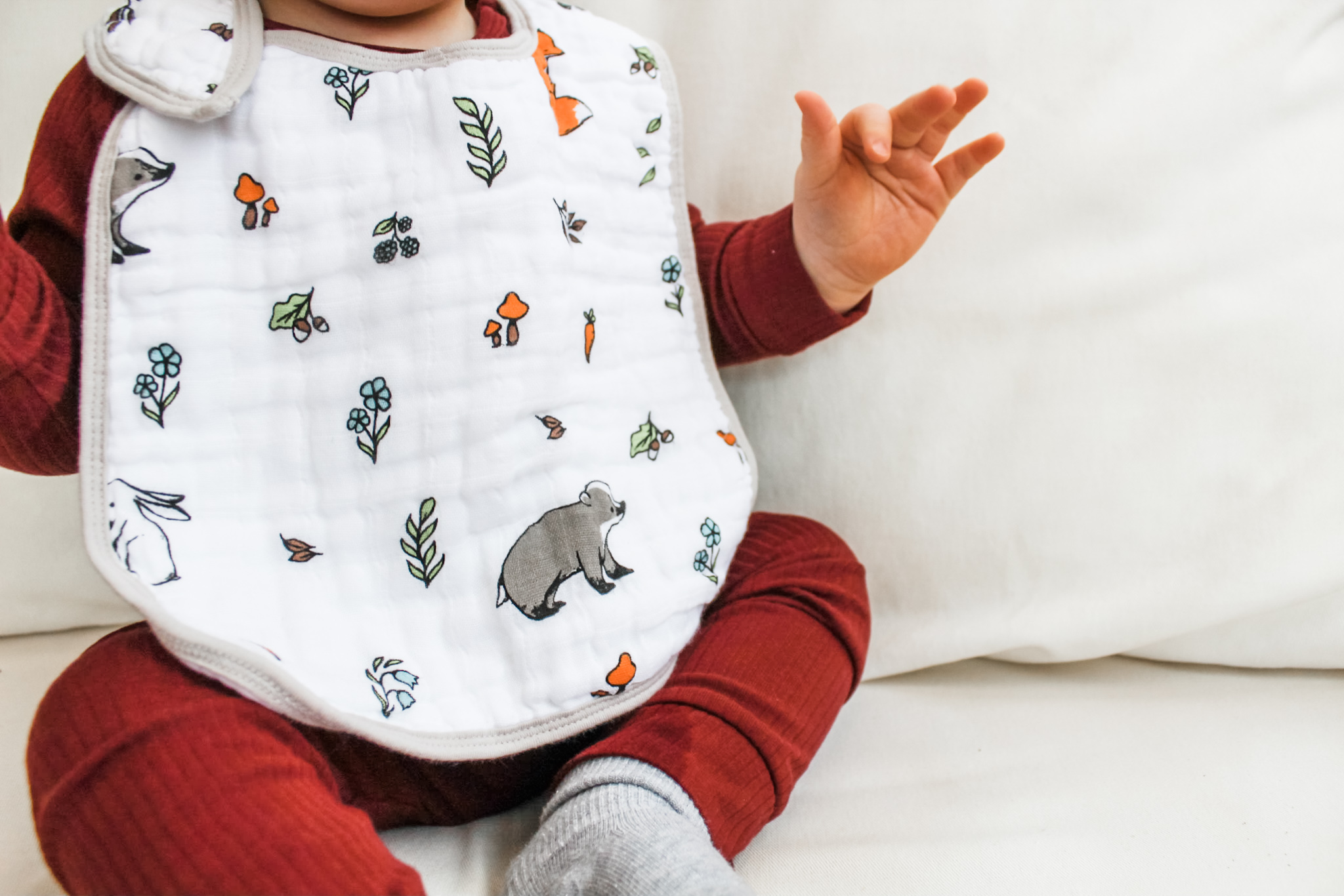 little blue nest baby bib