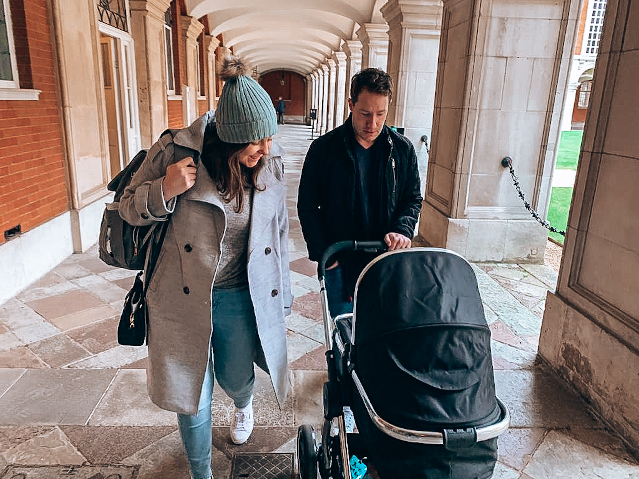 parents with pushchair