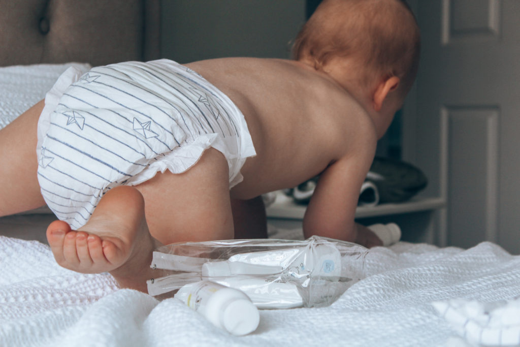 eco-friendly nappies on baby