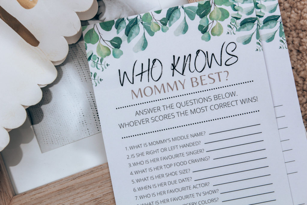 baby shower games